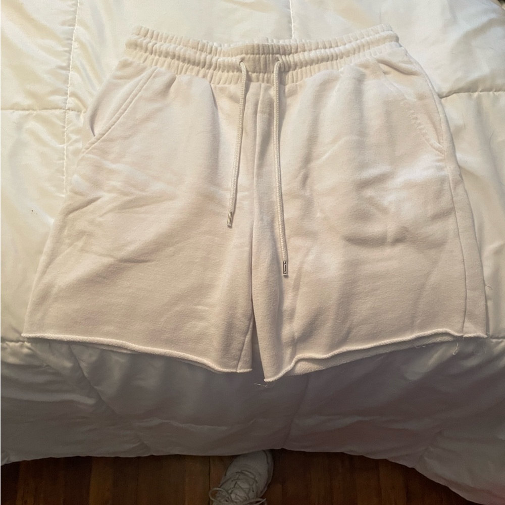 Forever 21 white fleece tie shorts. Size XS
